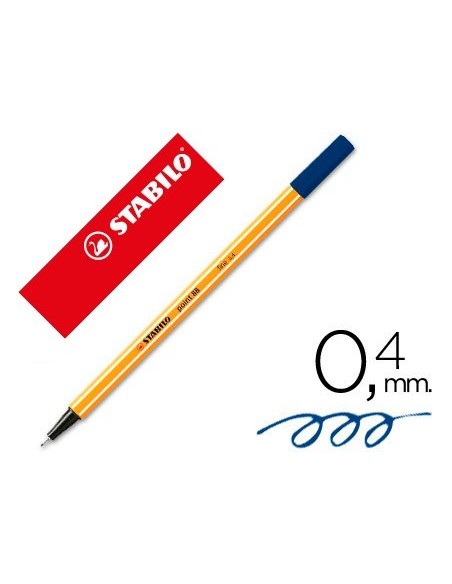 ROTULADOR STABILO PUNTA DE FIBRA POINT 88 AZUL OSCURO 0,4 MM