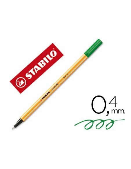 ROTULADOR STABILO PUNTA DE FIBRA POINT 88 VERDE HOJA 0,4 MM