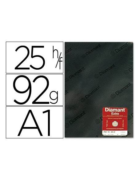 PAPEL VEGETAL DIAMANT DIN A1 92 GR HOJA