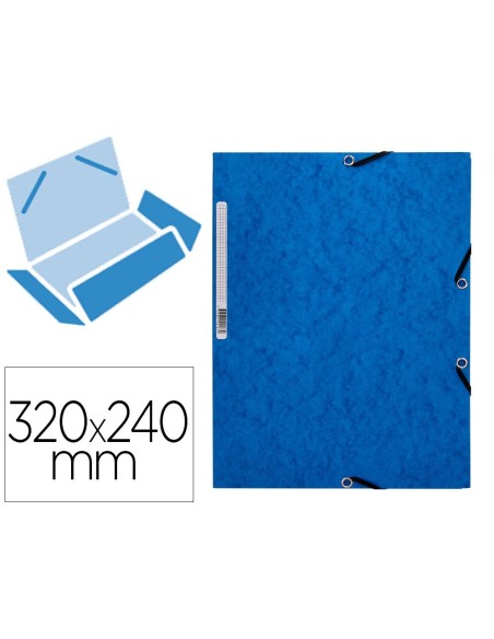 CARPETA Q-CONNECT GOMAS KF02167 CARTON SIMIL-PRESPAN SOLAPAS 320X243 MM AZUL