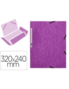 CARPETA Q-CONNECT GOMAS KF02171 CARTON SIMIL-PRESPAN SOLAPAS 320X243 MM VIOLETA