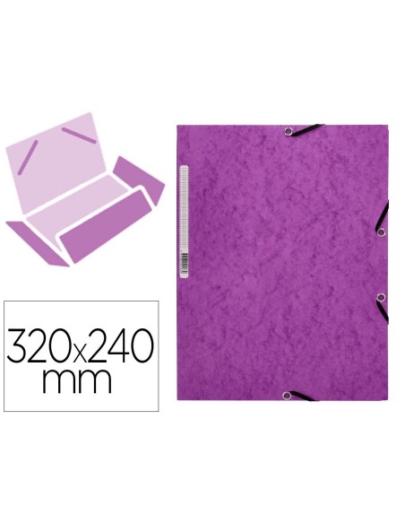 CARPETA Q-CONNECT GOMAS KF02171 CARTON SIMIL-PRESPAN SOLAPAS 320X243 MM VIOLETA