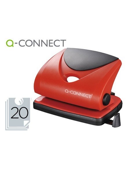TALADRADOR Q-CONNECT KF02156 ROJO ABERTURA 2 MM CAPACIDAD 20 HOJAS
