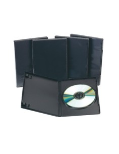 CAJA DVD Q-CONNECT -CON INTERIOR NEGRO -PACK DE 5 UNIDADES
