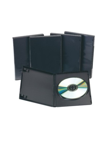 CAJA DVD Q-CONNECT -CON INTERIOR NEGRO -PACK DE 5 UNIDADES