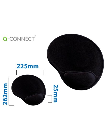 ALFOMBRILLA PARA RATON Q-CONNECT CON REPOSAMUÑECAS DE GEL COLOR NEGRO