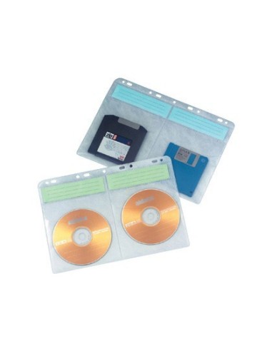 FUNDA PARA 4 C.D. Q-CONNECT CON TALADROS BOLSA DE 10 FUNDAS