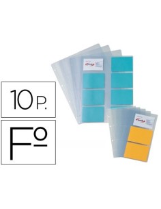 RECAMBIO FUNDAS PARDO PARA TARJETERO 175 BOLSA DE 10 HOJAS CAPACIDAD 16 TARJETAS POR HOJA