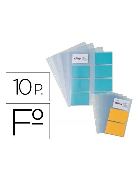 RECAMBIO FUNDAS PARDO PARA TARJETERO 175 BOLSA DE 10 HOJAS CAPACIDAD 16 TARJETAS POR HOJA