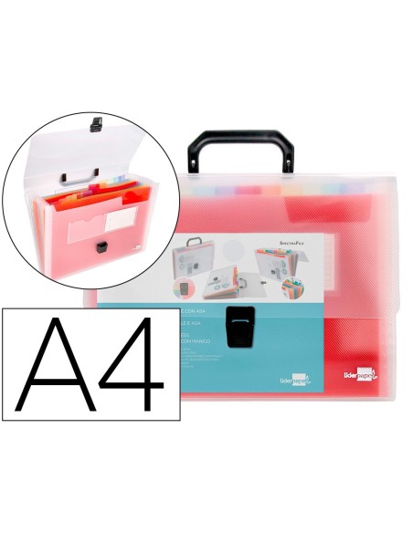 CARPETA LIDERPAPEL CLASIFICADOR FUELLE 45134 POLIPROPILENO A4 TRANSPARENTE SPECTRAFILE 13 DEPARTAMENTOS