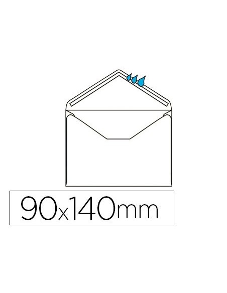 SOBRE LIDERPAPEL N.1 BLANCO MINIMO NORMALIZADO 90X140MM ENGOMADO SOLAPA DE PICO CAJA DE 500 UNIDADES