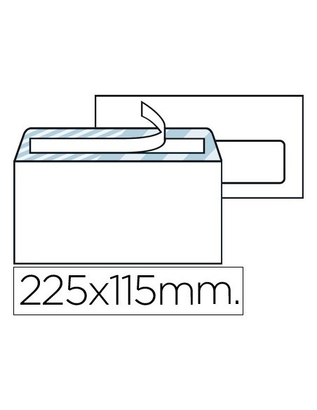 SOBRE LIDERPAPEL N.4 BLANCO AMERICANO VENTANA DERECHA 115X225MM TIRA DE SILICONA OPEN SYSTEM CAJA DE 500 UNIDAD