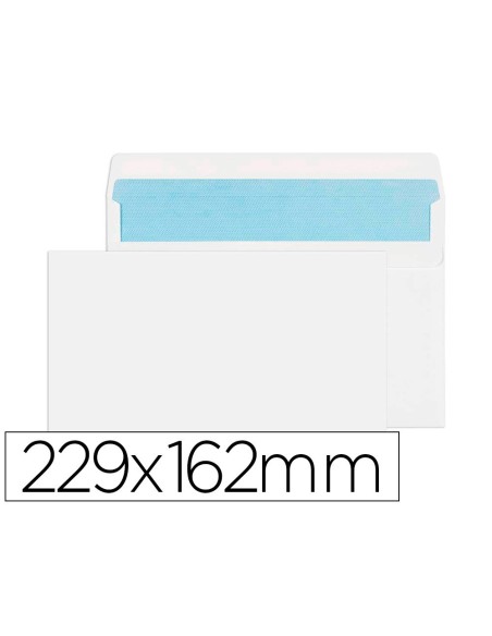 SOBRE LIDERPAPEL N.11 BLANCO DIN C5 162X229 TIRA DE SILICONA CAJA DE 500 UNIDADES