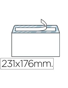 SOBRE LIDERPAPEL N.12 BLANCO CUARTO 176X231 MM TIRA DE SILICONA CAJA DE 500 UNIDADES