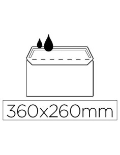 SOBRE LIDERPAPEL N.16 BLANCO FOLIO ESPECIAL 260X360MM SILICONA CAJA DE 250 UNIDADES SOLAPA RECTA