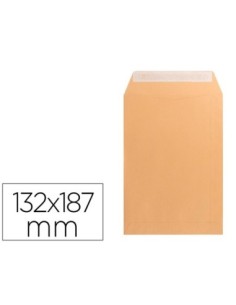 SOBRE LIDERPAPEL BOLSA N.4 KRAFT SALARIOS 132X187 MM TIRA DE SILICONA CAJA DE 500 UNIDADES