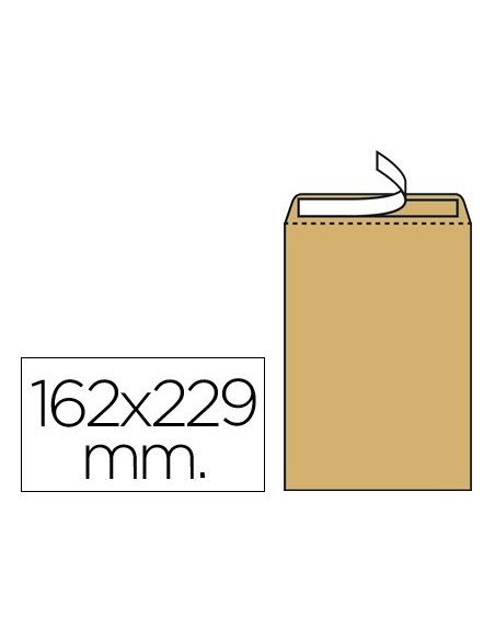 SOBRE LIDERPAPEL BOLSA N.5 KRAFT DIN C5 162X229 MM TIRA DE SILICONA CAJA DE 500 UNIDADES