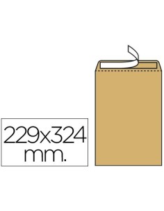 SOBRE LIDERPAPEL BOLSA N.7 KRAFT DIN C4 229X324 MM TIRA DE SILICONA CAJA DE 250 UNIDADES
