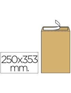 SOBRE LIDERPAPEL BOLSA N.11 KRAFT FOLIO PROLONGADO 250X353MM TIRA DE SILICONA CAJA DE 250 UNIDADES