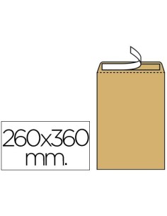 SOBRE LIDERPAPEL BOLSA N.12 KRAFT FOLIO ESPECIAL 260X360MM TIRA DE SILICONA CAJA DE 250 UNIDADES