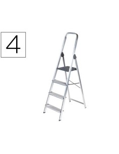 ESCALERA Q-CONNECT DE ALUMINIO 4 PELDAÑOS 860X462X1470 MM PESO MAXIMO 150 KG EN-131