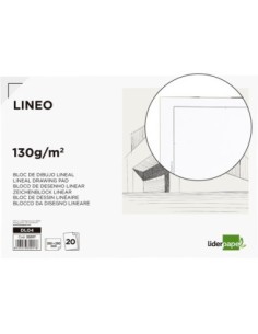 BLOC DIBUJO LIDERPAPEL LINEAL ENCOLADO 230X325MM 20 HOJAS 130G/M2 CON RECUADRO
