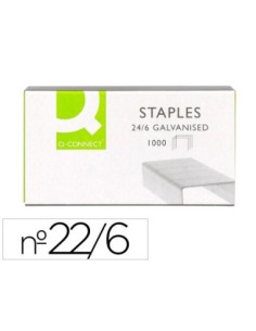 GRAPAS Q-CONNECT N. 22/6 24/6 GALVANIZADAS CAJA DE 1000 UNIDADES