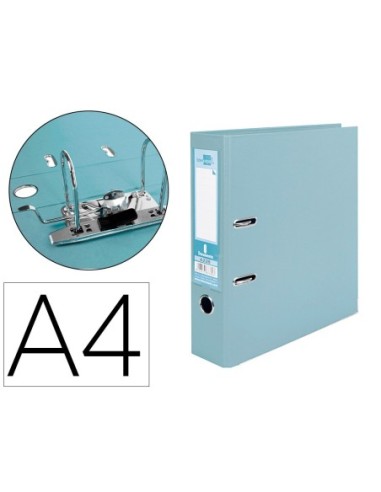 ARCHIVADOR DE PALANCA LIDERPAPEL A4 DOCUMENTA FORRADO PVC CON RADO LOMO 75MM GRIS COMPRESOR METALICO