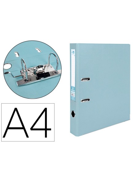 ARCHIVADOR DE PALANCA LIDERPAPEL A4 DOCUMENTA FORRADO PVC CON RADO LOMO 52MM GRIS COMPRESOR METALICO