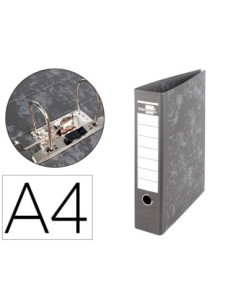 ARCHIVADOR DE PALANCA LIDERPAPEL A4 CARTON FORRADO SIN RADO LOMO 80MM NEGRO COMPRESOR METALICO