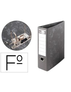 ARCHIVADOR DE PALANCA LIDERPAPEL FOLIO CARTON FORRADO SIN RADO LOMO 80MM NEGRO COMPRESOR METALICO