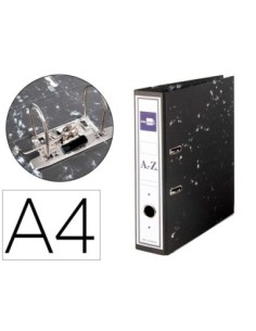 ARCHIVADOR DE PALANCA LIDERPAPEL CARTON FORRADO DIN A4 JASPEADO NEGRO SIN CAJA-CON RADO