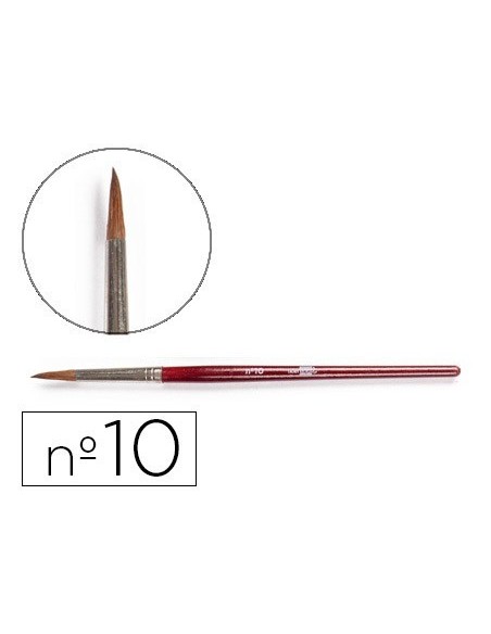 PINCELES ACUARELA LIDERPAPEL N. 10 VIROLA CROMADA PELO ENGOMADO