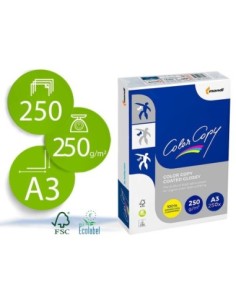 PAPEL FOTOCOPIADORA COLOR COPY GLOSSY DIN A3 250 GRAMOS PAQUETE DE 125 HOJAS