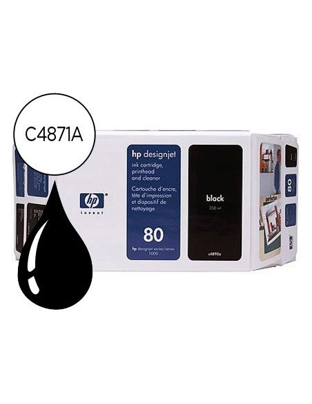 INK-JET HP DESIGNJET 1000 SERI ES/1000 PLUS SERIES/1050C/1050CM N.80 NEGRO 175ML.