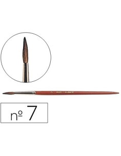 PINCELES ACUARELA LIDERPAPEL N. 7 VIROLA CROMADA PELO ENGOMADO