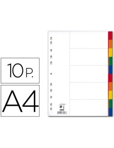 SEPARADOR Q-CONNECT PLASTICO JUEGO DE 10 SEPARADORES DIN A4 MULTITALADRO