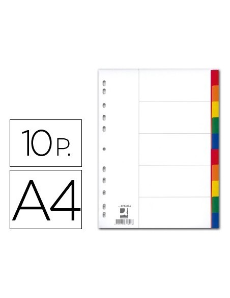 SEPARADOR Q-CONNECT PLASTICO JUEGO DE 10 SEPARADORES DIN A4 MULTITALADRO