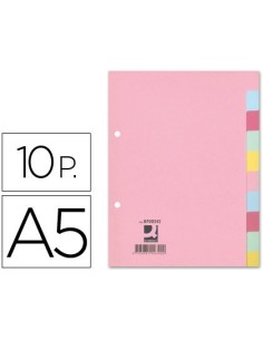 SEPARADOR Q-CONNECT CARTULINA JUEGO DE 10 SEPARADORES DIN A5