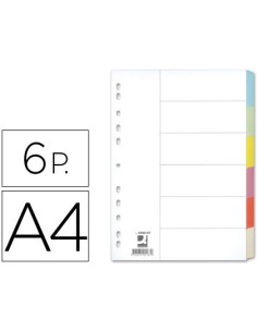 SEPARADOR Q-CONNECT CARTULINA JUEGO DE 6 SEPARADORES DIN A4 MULTITALADRO