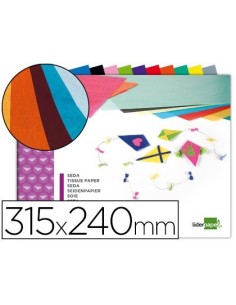BLOC TRABAJOS MANUALES LIDERPAPEL SEDA 240X315MM 10 HOJAS COLORES SURTIDOS