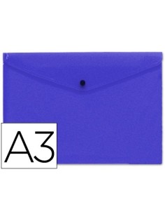 CARPETA LIDERPAPEL DOSSIER BROCHE 44242 POLIPROPILENO DIN A3 AZUL TRANSLUCIDO