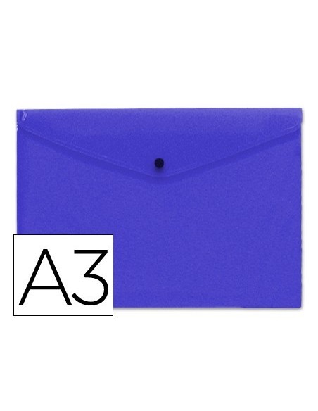 CARPETA LIDERPAPEL DOSSIER BROCHE 44242 POLIPROPILENO DIN A3 AZUL TRANSLUCIDO