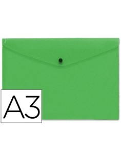 CARPETA LIDERPAPEL DOSSIER BROCHE 44243 POLIPROPILENO DIN A3 VERDE TRANSLUCIDO