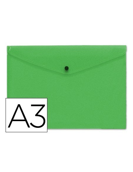 CARPETA LIDERPAPEL DOSSIER BROCHE 44243 POLIPROPILENO DIN A3 VERDE TRANSLUCIDO