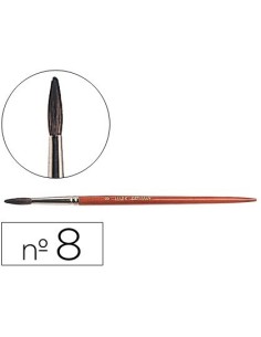PINCELES ACUARELA LIDERPAPEL N. 8 VIROLA CROMADA PELO ENGOMADO