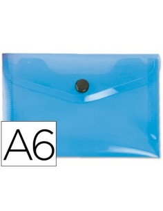 CARPETA LIDERPAPEL DOSSIER BROCHE 44232 POLIPROPILENO DIN A6 AZUL TRANSLUCIDO