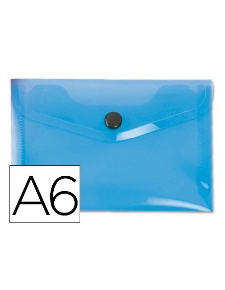 CARPETA LIDERPAPEL DOSSIER BROCHE 44232 POLIPROPILENO DIN A6 AZUL TRANSLUCIDO