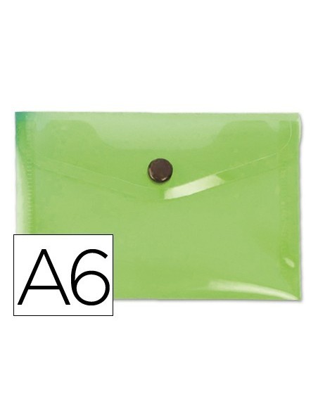 CARPETA LIDERPAPEL DOSSIER BROCHE 44233 POLIPROPILENO DIN A6 VERDE TRANSLUCIDO