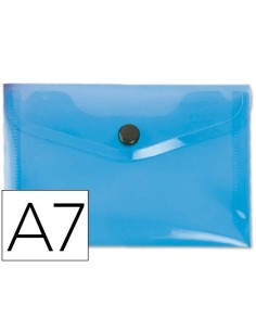 CARPETA LIDERPAPEL DOSSIER BROCHE 44222 POLIPROPILENO DIN A7 AZUL TRANSLUCIDO